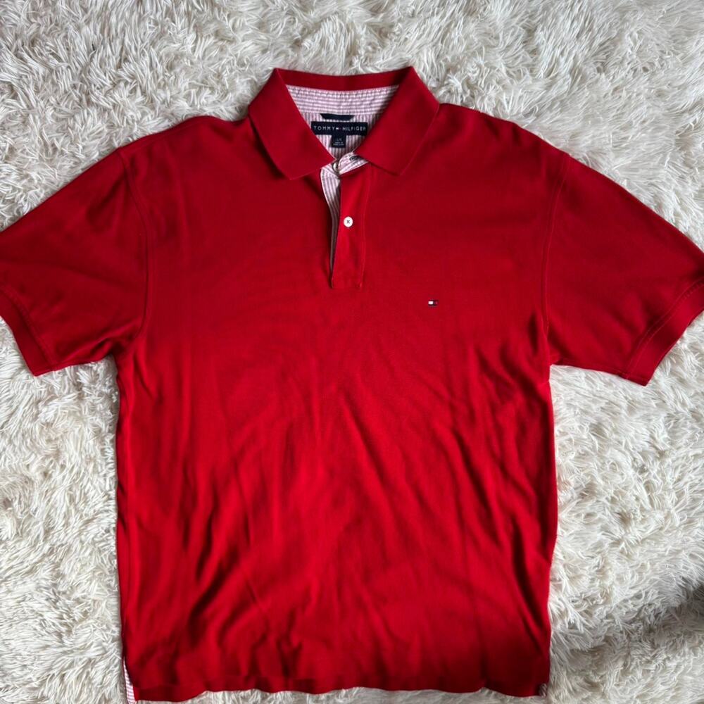 Tommy hilfiger red polo shirt
